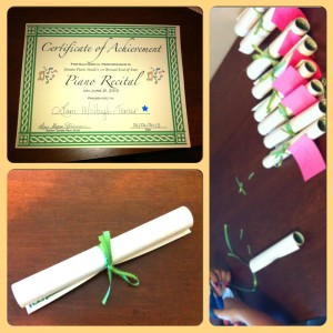 Making the Piano Recital Certificates Process Collage