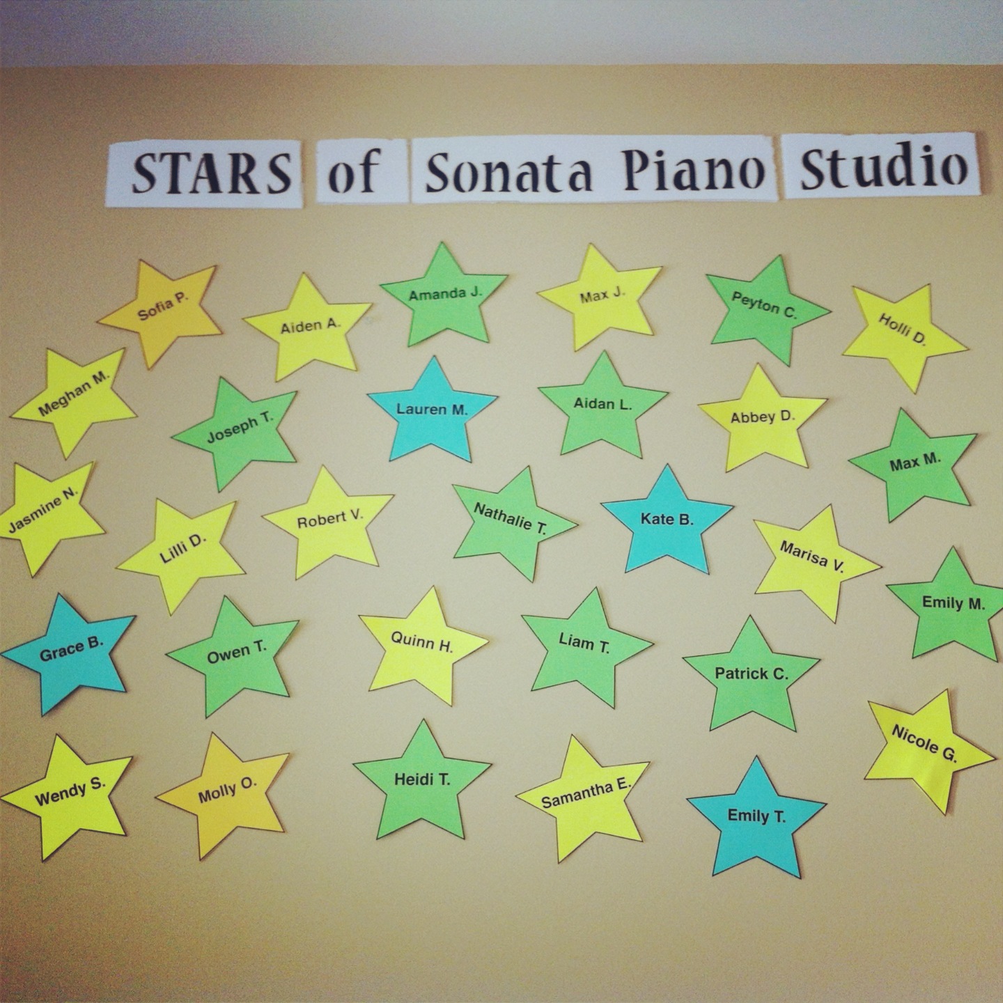 The Stars of Sonata Piano Studio for the 2013/2014 academic year